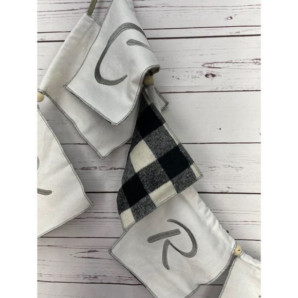 Merry Christmas Banner buffalo plaid reversible - Picture 3 of 7